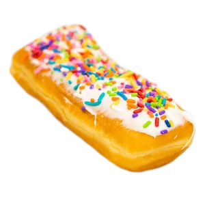 Vanilla Iced Long John with Sprinkles