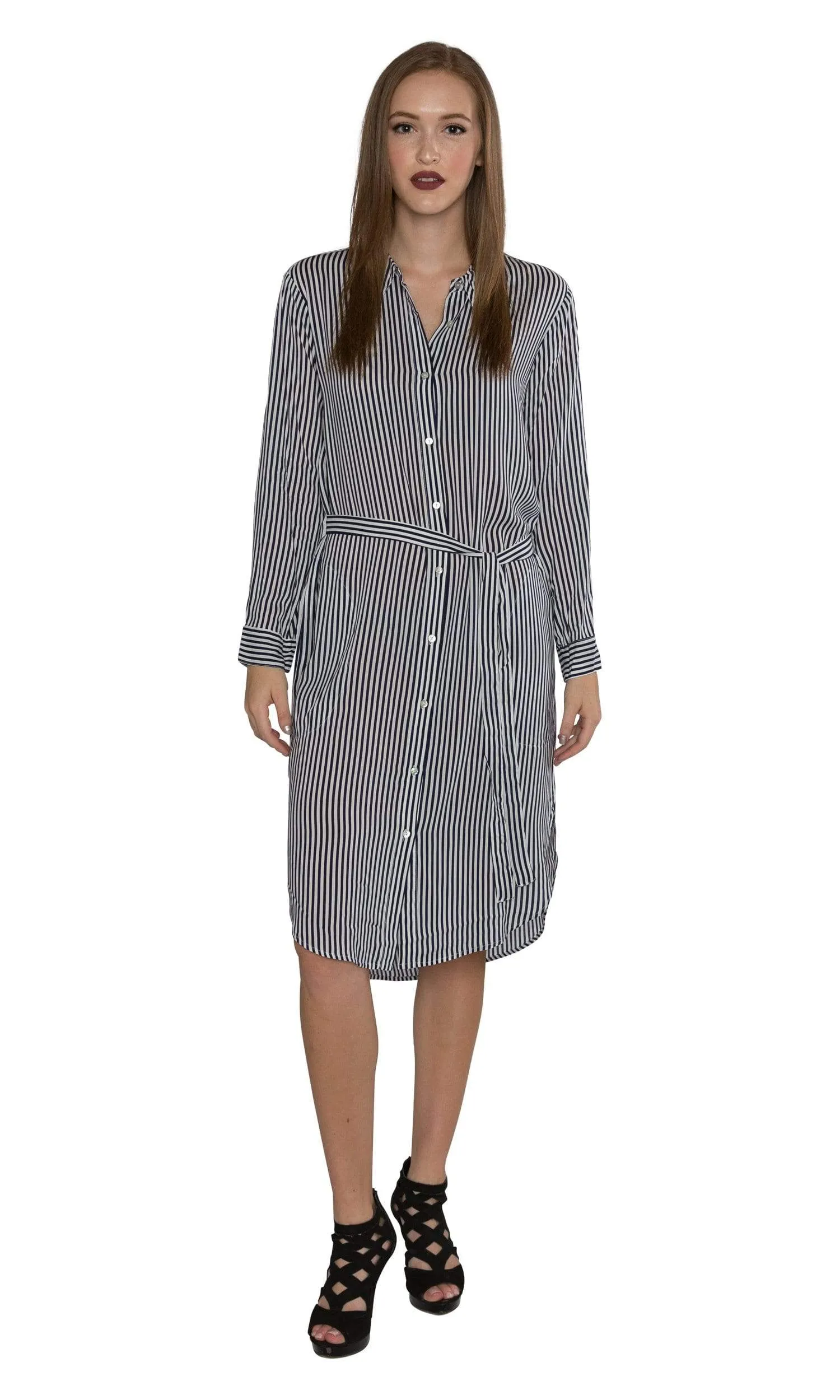 Velvet by Graham & Spencer Sonoma03 Vertical Stripe Shirt Dress