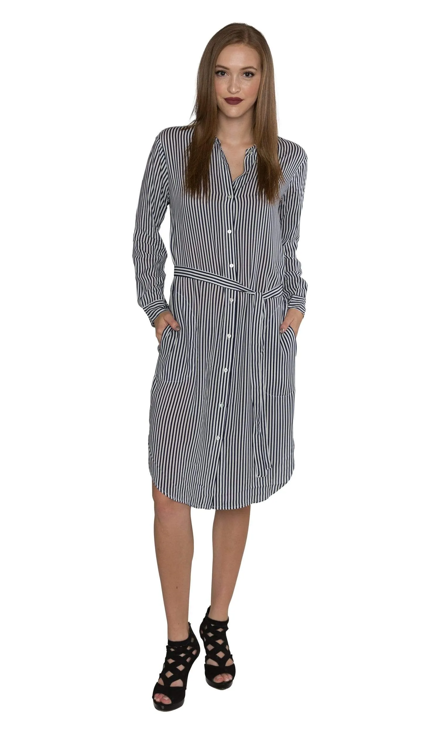 Velvet by Graham & Spencer Sonoma03 Vertical Stripe Shirt Dress