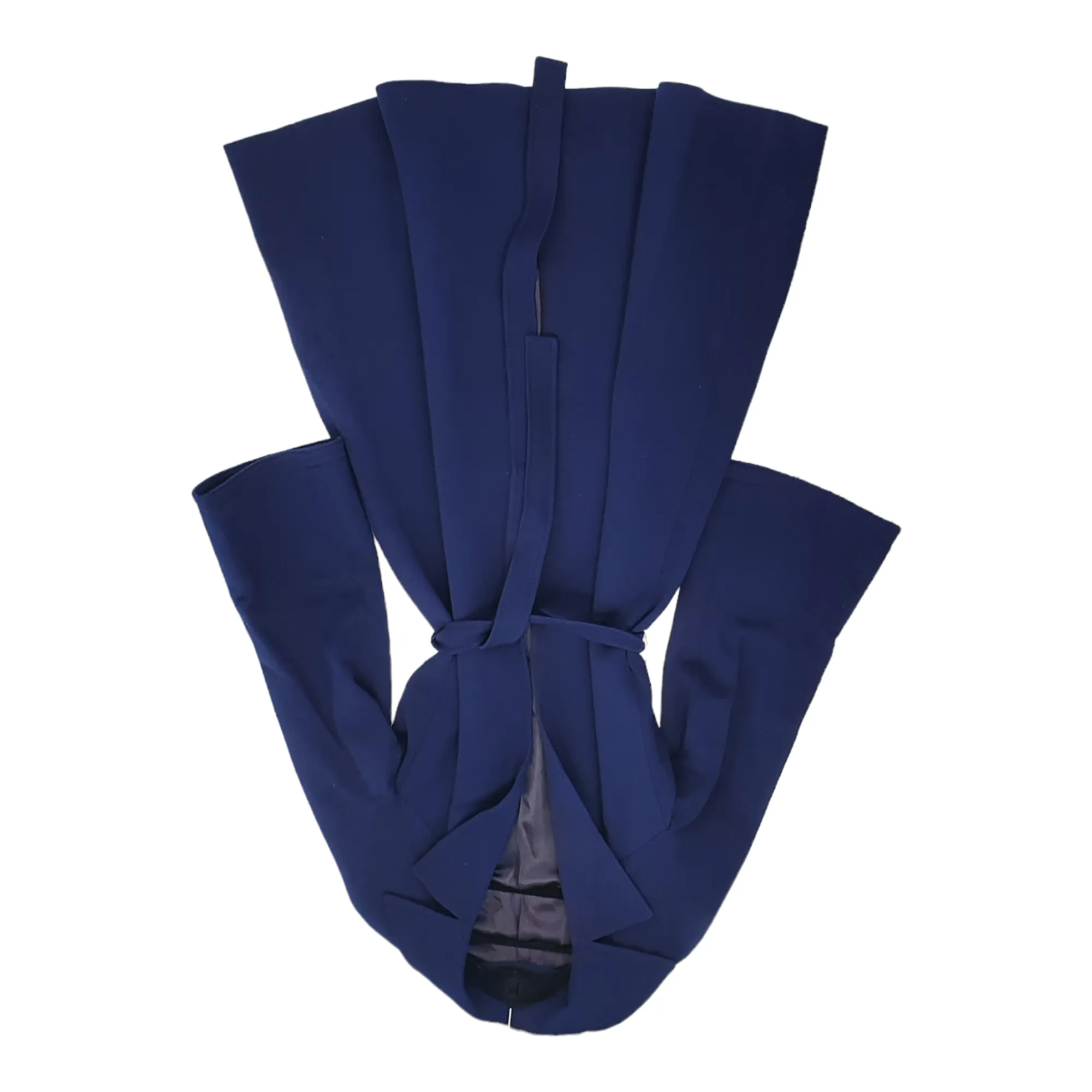 Vintage 60s 'Seigal' Navy Pure New Wool Wrap Trench Coat - Small