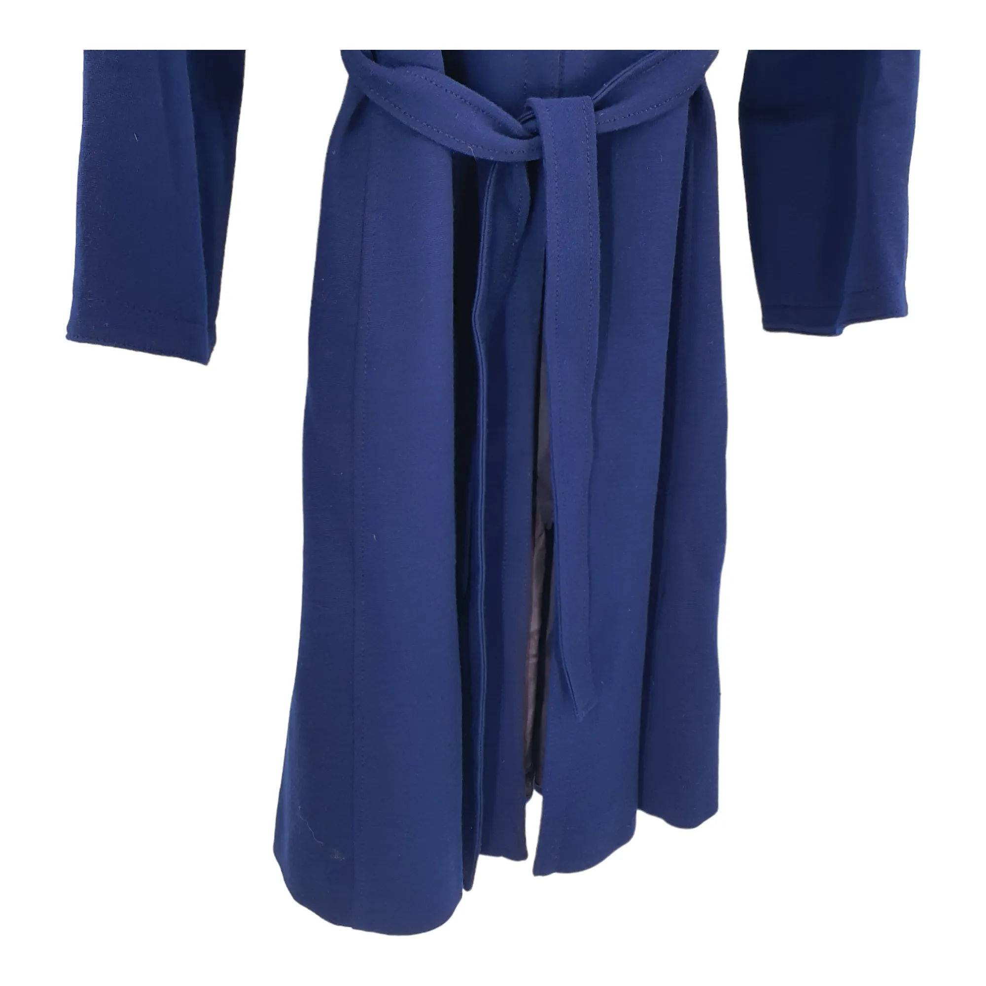 Vintage 60s 'Seigal' Navy Pure New Wool Wrap Trench Coat - Small