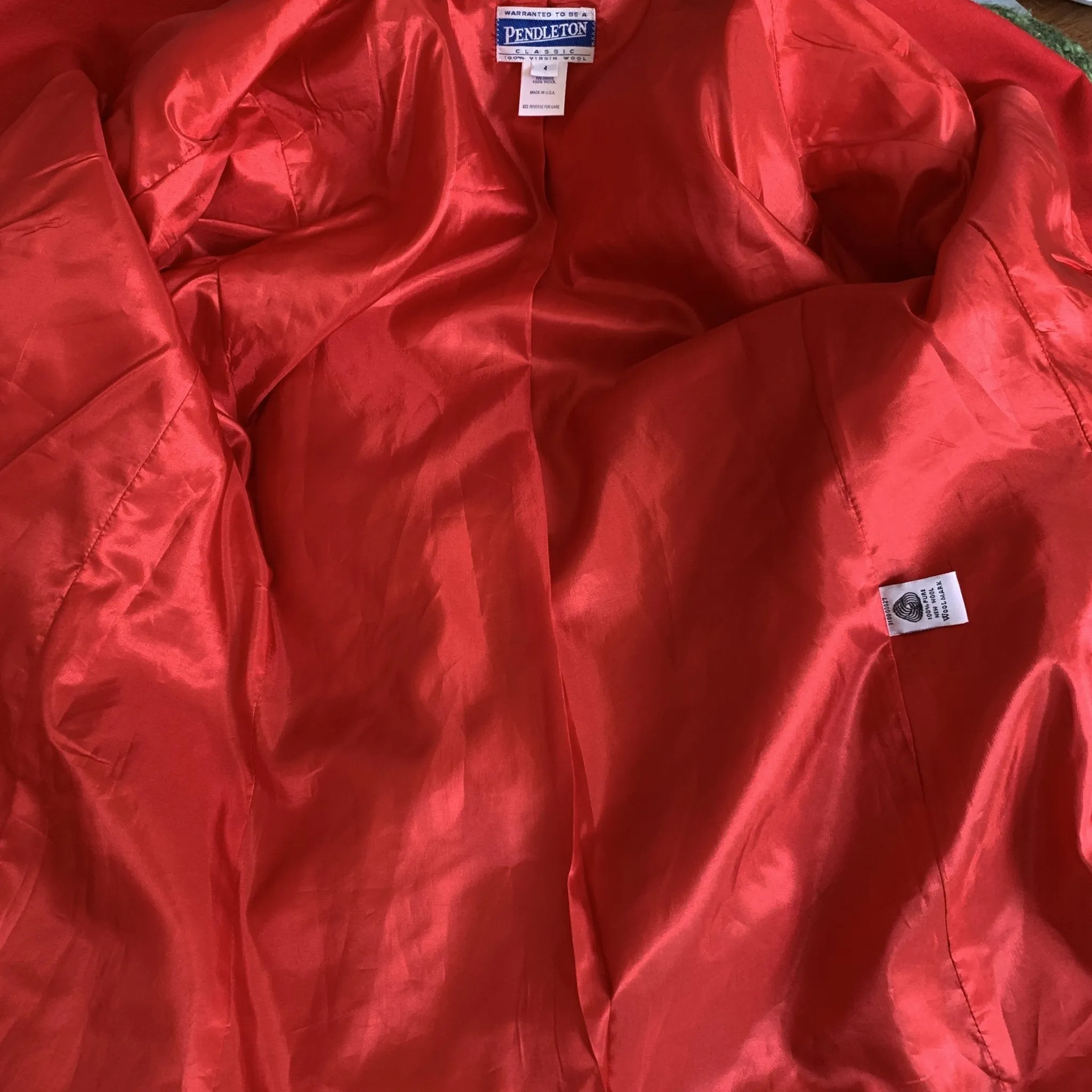 Vintage Red Wool Double Breasted Blazer from Pendleton. 1980s Boxy Style Jacket.