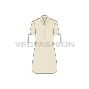Women's Long Shirt with Knotted Sleeves