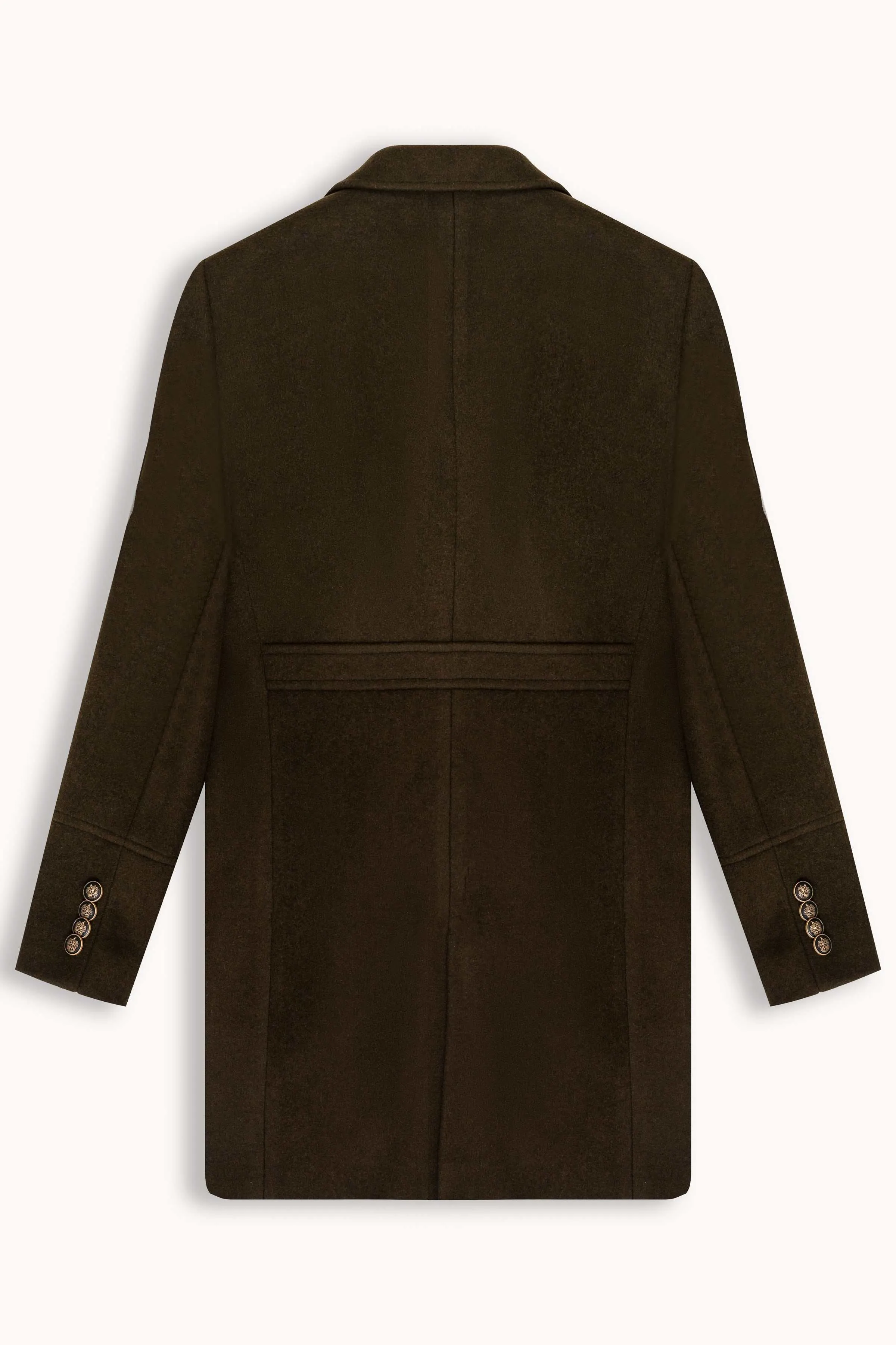 WOOLEN LONG COAT DOUBLE BREASTED OLIVE